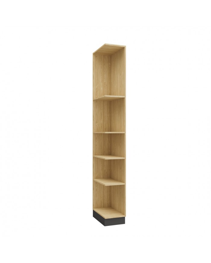 Bibliothèque latérale gauche ouverte avec 5 étagères 45 cm gris graphite Ambiance