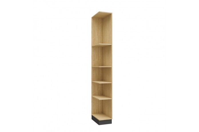 Bibliothèque latérale gauche ouverte avec 5 étagères 45 cm gris graphite Ambiance