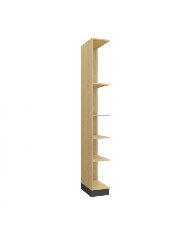 Bibliothèque latérale droite ouverte avec 5 étagères 45 cm gris graphite Ambiance
