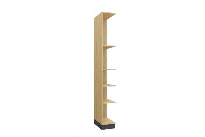 Bibliothèque latérale droite ouverte avec 5 étagères 45 cm gris graphite Ambiance