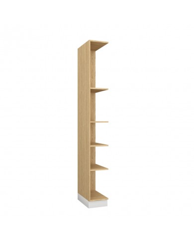 Bibliothèque latérale droite ouverte avec 5 étagères 45 cm blanc mat Ambiance