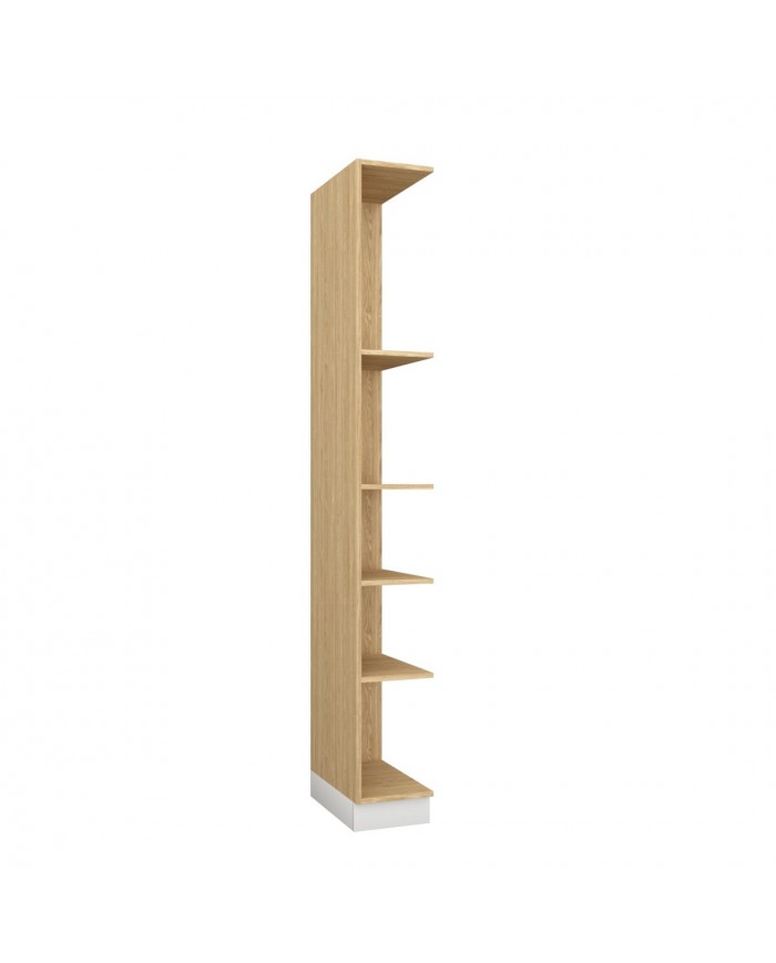Bibliothèque latérale droite ouverte avec 5 étagères 45 cm blanc mat Ambiance