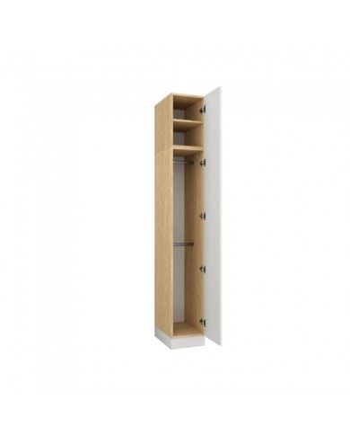 Armoire avec une porte et double penderie 35 cm blanc mat Ambiance