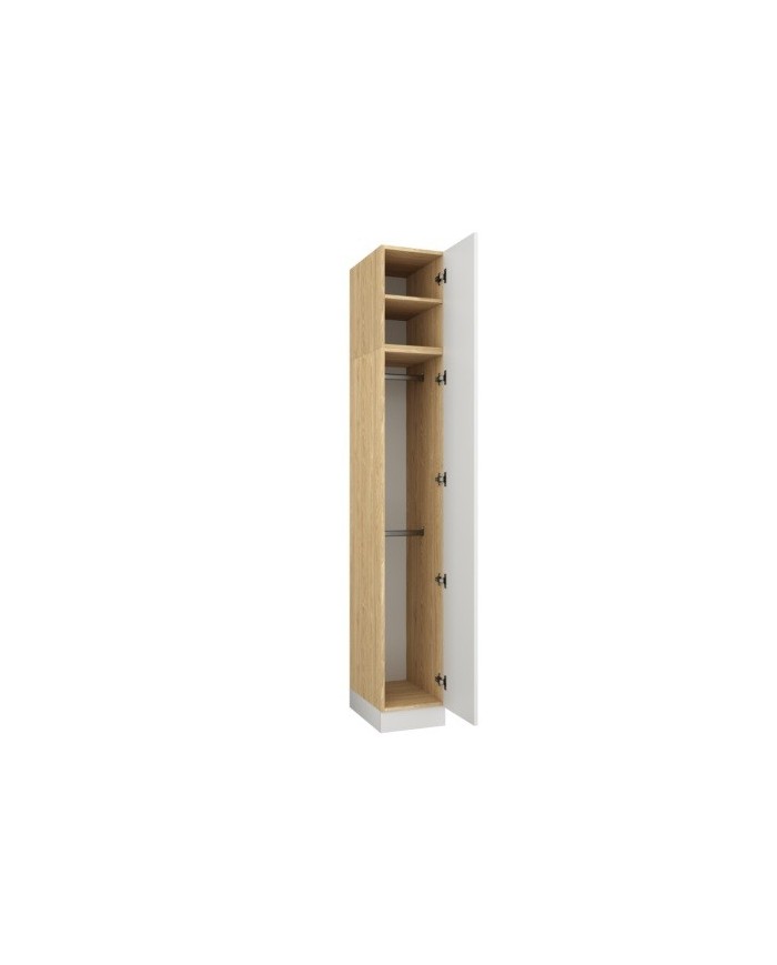 Armoire avec une porte et double penderie 35 cm blanc mat Ambiance