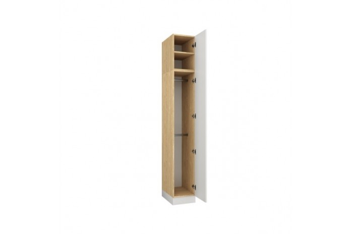 Armoire avec une porte et double penderie 35 cm blanc mat Ambiance
