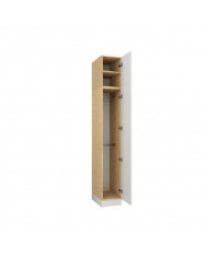 Armoire avec une porte et double penderie 35 cm blanc mat Ambiance