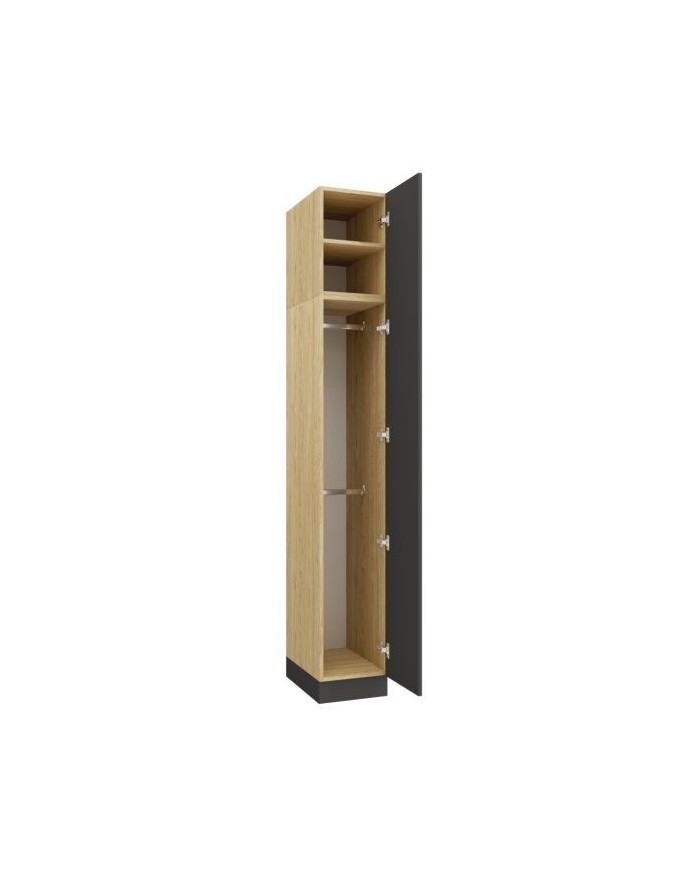 Armoire avec une porte et double penderie 35 cm gris graphite Ambiance