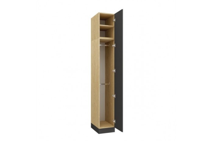 Armoire avec une porte et double penderie 35 cm gris graphite Ambiance