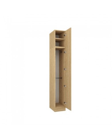 Armoire avec une porte et double penderie 35 cm chêne huilé Ambiance