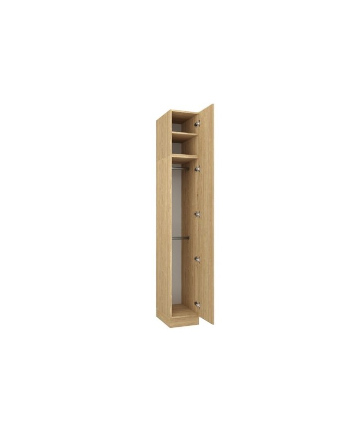 Armoire avec une porte et double penderie 35 cm chêne huilé Ambiance