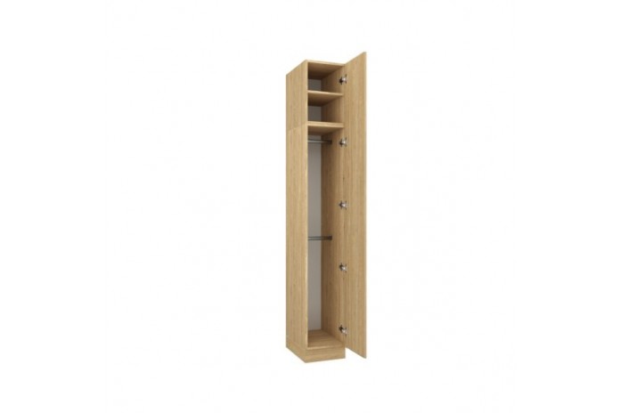 Armoire avec une porte et double penderie 35 cm chêne huilé Ambiance
