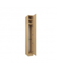 Armoire avec une porte et double penderie 35 cm chêne huilé Ambiance
