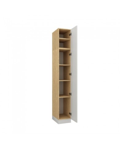 Armoire avec une porte et étagères 35 cm blanc mat Ambiance