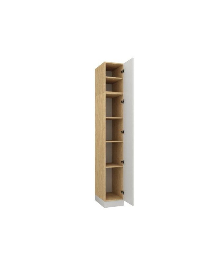 Armoire avec une porte et étagères 35 cm blanc mat Ambiance