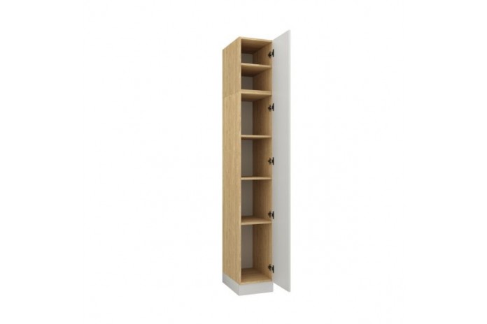 Armoire avec une porte et étagères 35 cm blanc mat Ambiance