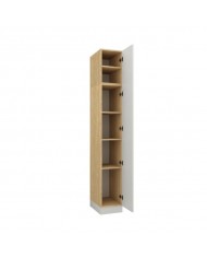 Armoire avec une porte et étagères 35 cm blanc mat Ambiance
