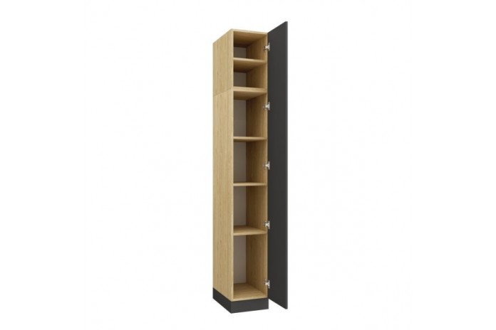 Armoire avec une porte et étagères 35 cm gris graphite Ambiance