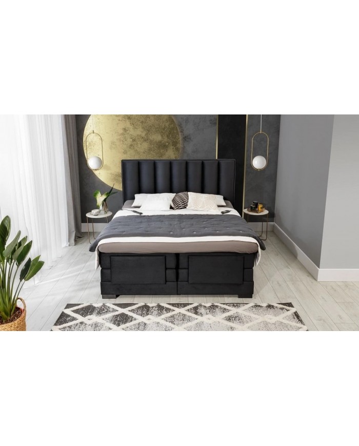 Ensemble boxspring 90 x 200 tête de lit + sommiers relaxation électrique + matelas  + surmatelas -  Reves
