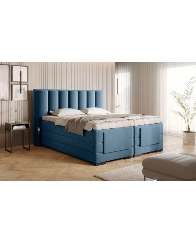 Ensemble boxspring 90 x 200 tête de lit + sommiers relaxation électrique + matelas  + surmatelas -  Reves
