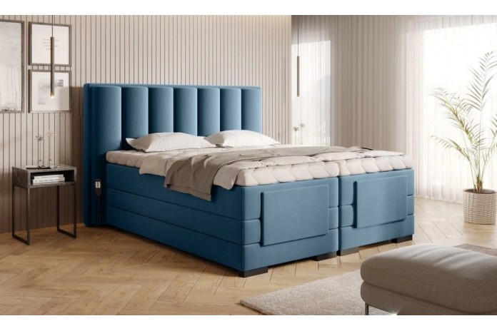 Ensemble boxspring 90 x 200 tête de lit + sommiers relaxation électrique + matelas  + surmatelas -  Reves