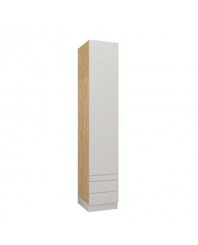 Armoire une porte double penderie et double tiroirs et tablette 45 cm blanc mat Ambiance