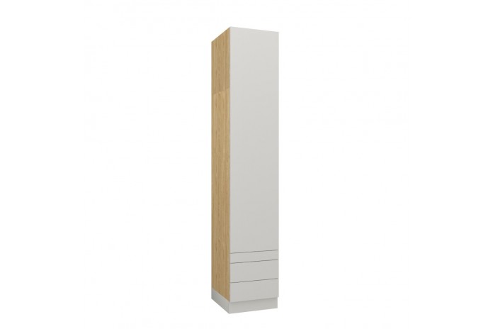 Armoire une porte double penderie et double tiroirs et tablette 45 cm blanc mat Ambiance