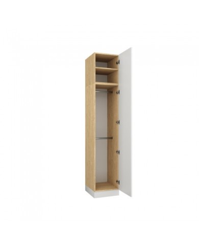 Armoire une porte double penderie 45 cm blanc mat Ambiance