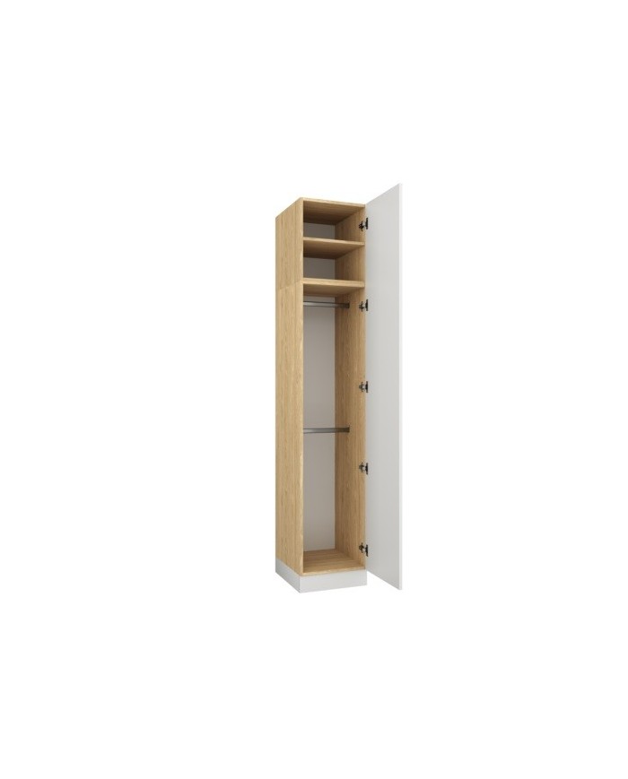 Armoire une porte double penderie 45 cm blanc mat Ambiance
