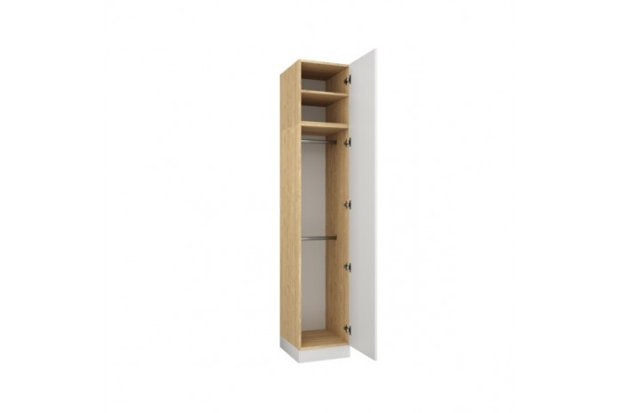 Armoire une porte double penderie 45 cm blanc mat Ambiance