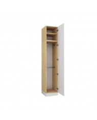 Armoire une porte double penderie 45 cm blanc mat Ambiance