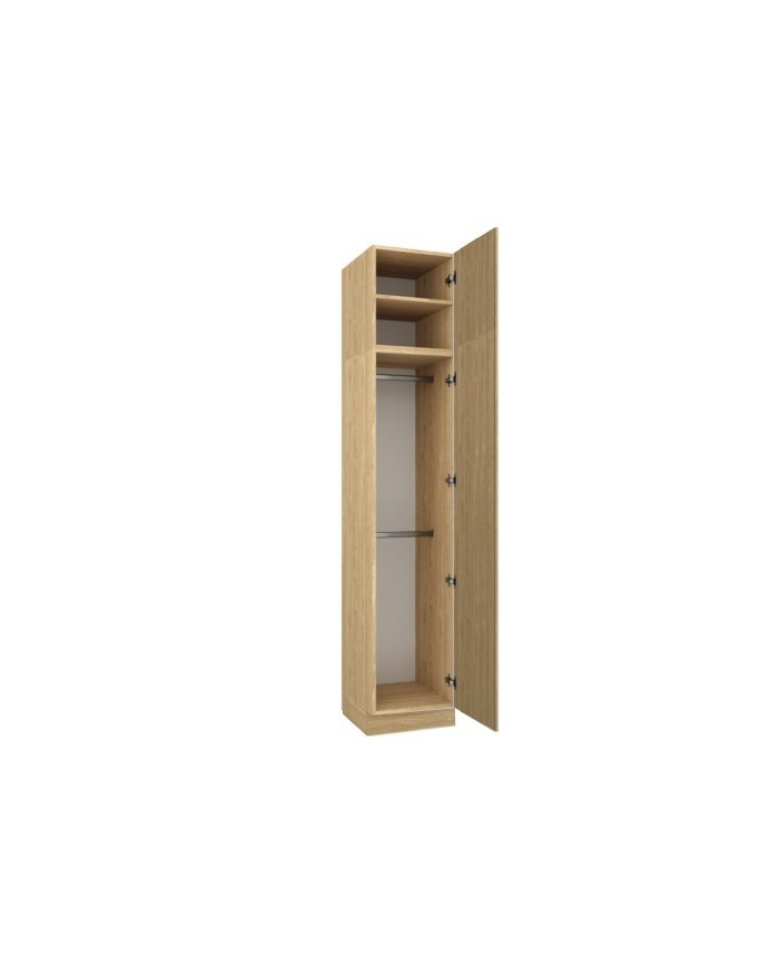 Armoire une porte double penderie 45 cm chêne huilé Ambiance