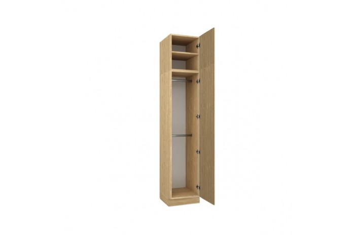 Armoire une porte double penderie 45 cm chêne huilé Ambiance