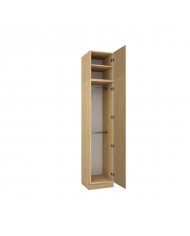 Armoire une porte double penderie 45 cm chêne huilé Ambiance