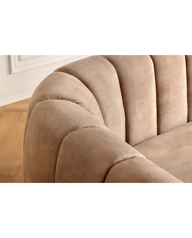 Canapé ELLIPSE – Sable  200 cm | Design Courbé & Confort Haut de Gamme  Élégance sculpturale & douceur luxueuse