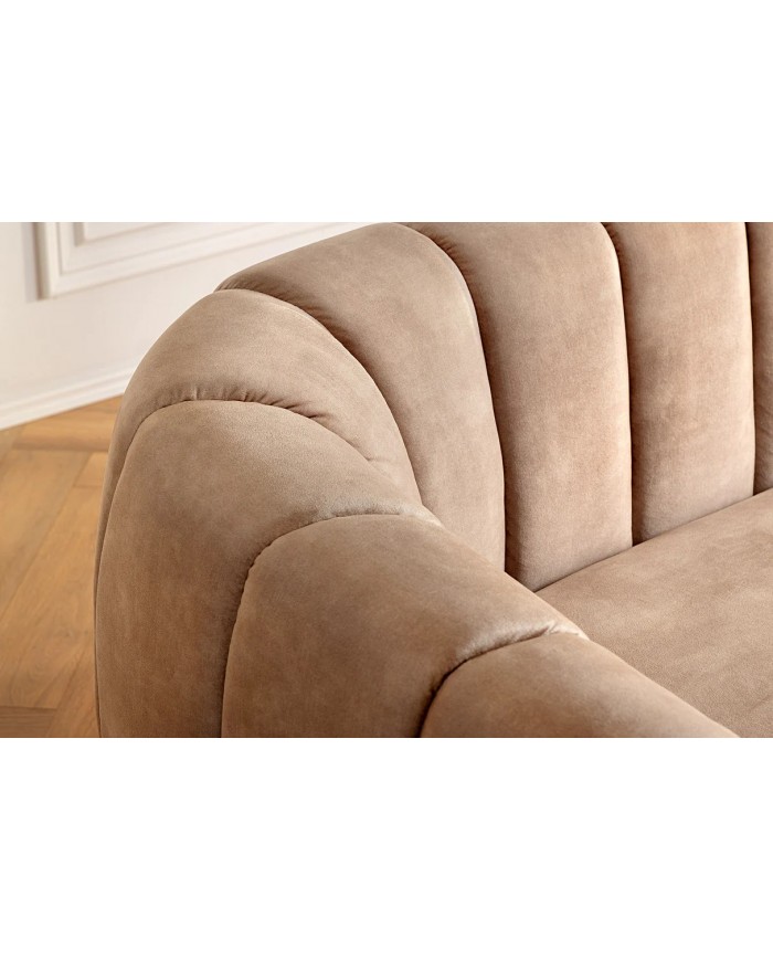 Canapé ELLIPSE – Sable  200 cm | Design Courbé & Confort Haut de Gamme  Élégance sculpturale & douceur luxueuse