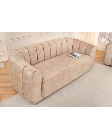 Canapé ELLIPSE – Sable  200 cm | Design Courbé & Confort Haut de Gamme  Élégance sculpturale & douceur luxueuse