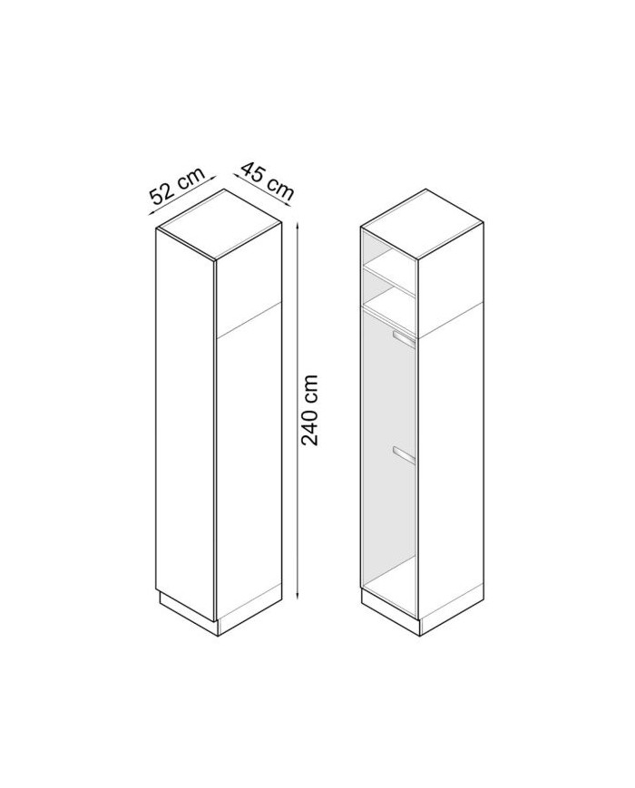 Armoire une porte double penderie 45 cm gris graphite Ambiance