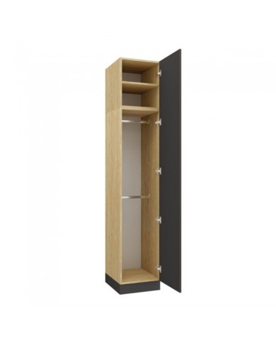 Armoire une porte double penderie 45 cm gris graphite Ambiance