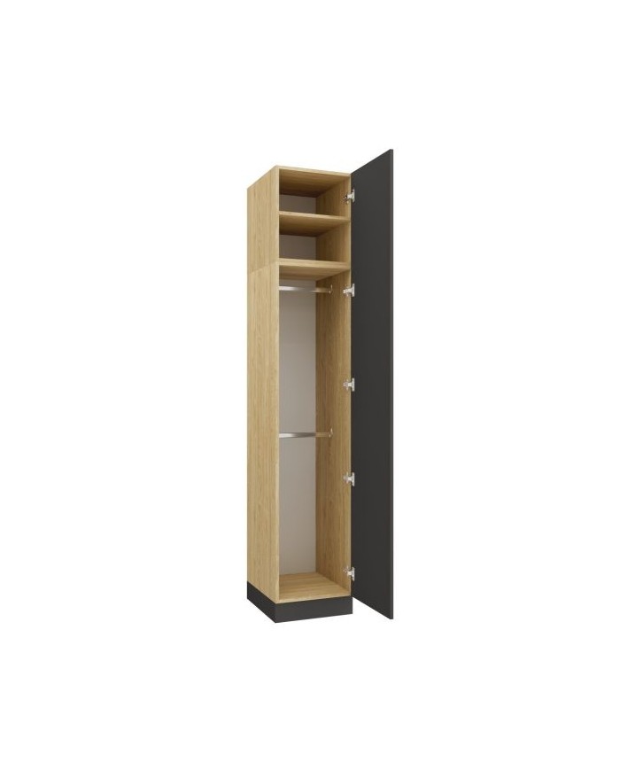 Armoire une porte double penderie 45 cm gris graphite Ambiance