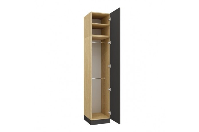Armoire une porte double penderie 45 cm gris graphite Ambiance