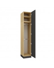 Armoire une porte double penderie 45 cm gris graphite Ambiance