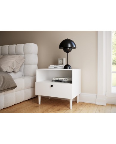 Table de chevet MUDU blanche : simple & pratique, solide et adaptable
