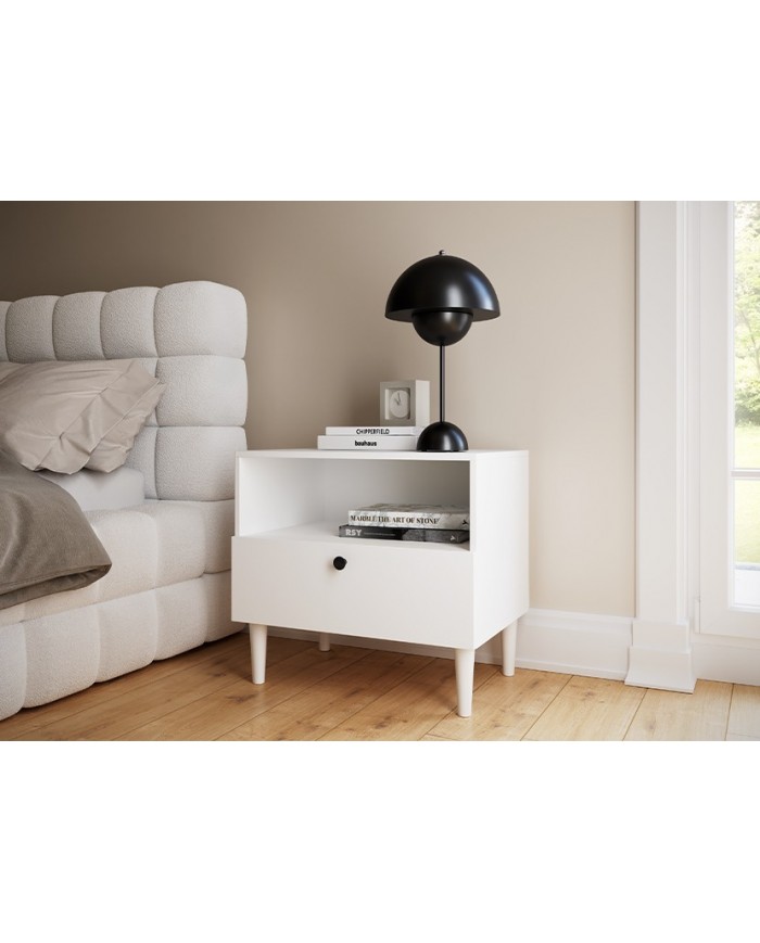 Table de chevet MUDU blanche : simple & pratique, solide et adaptable