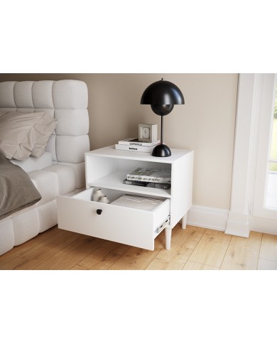 Table de chevet MUDU blanche : simple & pratique, solide et adaptable