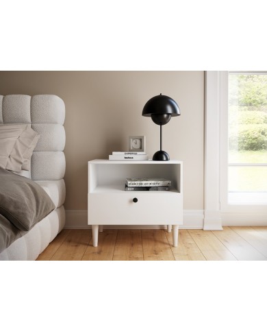 Table de chevet MUDU blanche : simple & pratique, solide et adaptable