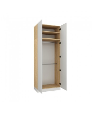 Armoire penderie et étagères 90 cm blanc mat Ambiance