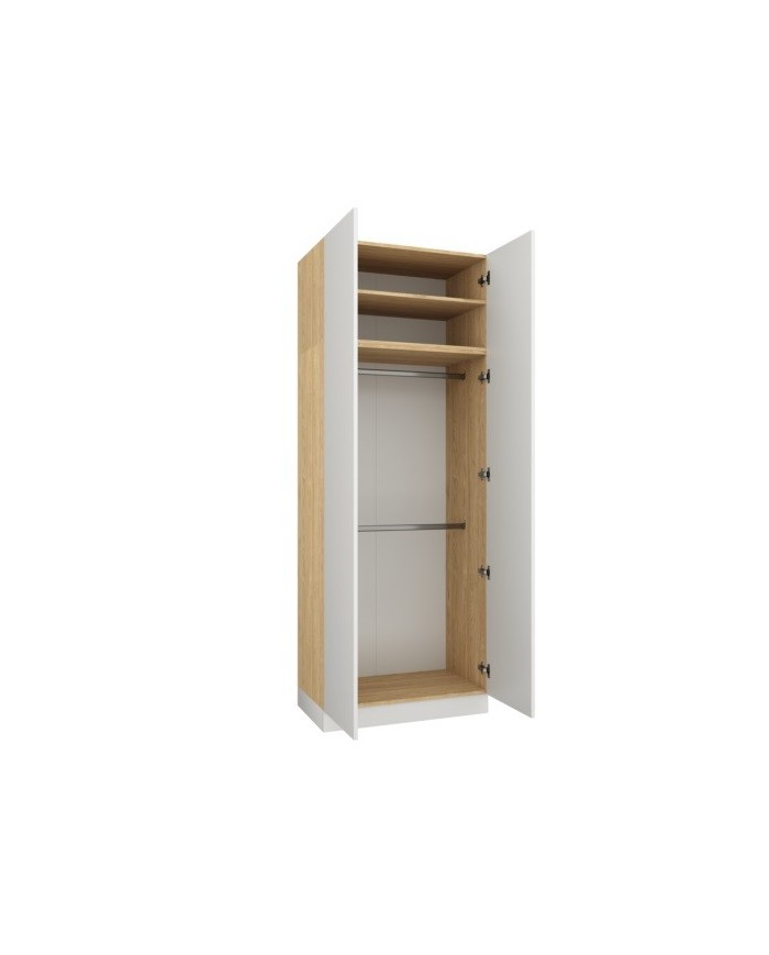 Armoire penderie et étagères 90 cm blanc mat Ambiance