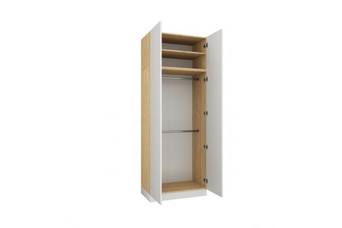 Armoire penderie et étagères 90 cm blanc mat Ambiance