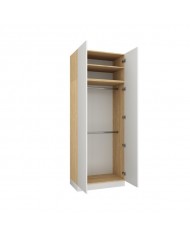 Armoire penderie et étagères 90 cm blanc mat Ambiance