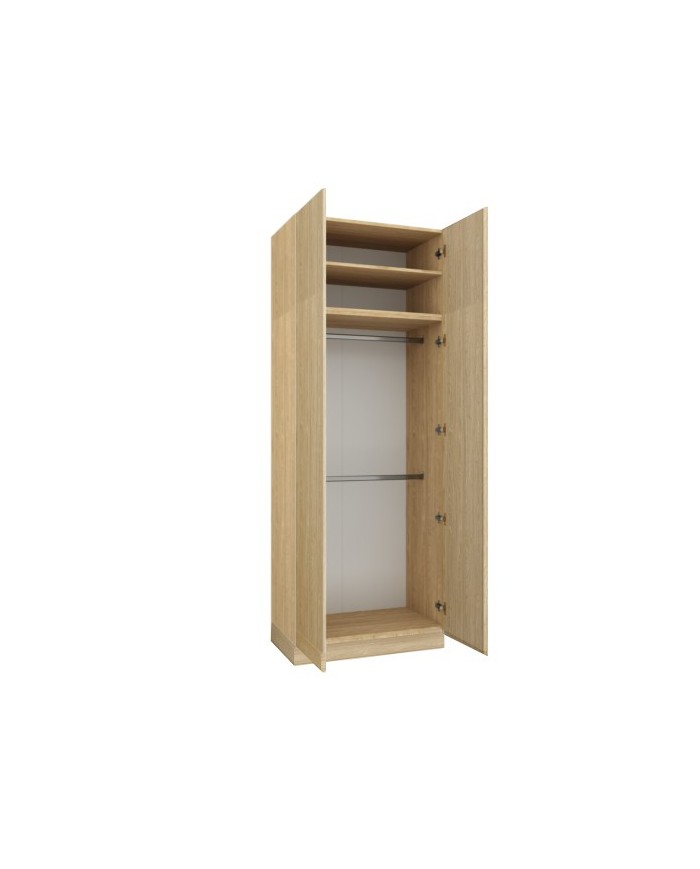 Armoire penderie et étagères 90 cm chêne huilé Ambiance